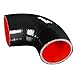 Upgr8 Universal 4-Ply High Performance 90 Degree Elbow Coupler Silicone Hose (3.0"(76MM), Black)