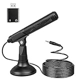 Computer Microphone, Desktop Microphone with USB External Stereo Adapter for PC, MacBook, Laptop, Support Recording&Monitor - Podcast, Games, Streaming Broadcast, Skype, YouTube, Chatting