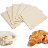 6pcs 100% cotton Tea Towels for Baking Sourdough - 14" x 18'' Unbleached Bread Basket Flour Sack Towels, Proofing Cover Cloth for Dough Raising, Bread Making Accessories Bakers Gift