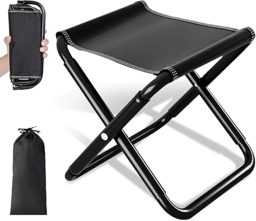 Azhong toys Leggero Alluminio Seggiolino,Sgabello da Caccia Pieghevole,Mini Sedia Pieghevole per Esterni con Borsa per il Trasporto con Cerniera,per Escursioni,Pesca,Picnic,Zaino in Spalla