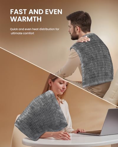 Image of RENPHO Heating Pad for Back, Extra Large Heating Pads for Full Body 20 inchx24 inch, Birthday Gifts for Women Men Mom Dad, Hsa Store Eligible Items, ETL Certified