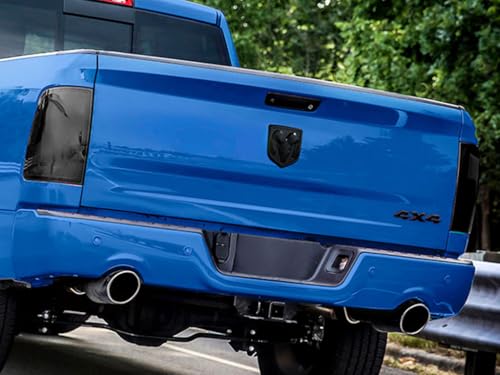 Rvinyl Tail Light Tint Covers Compatible with Dodge Ram 2013-2018 - Blackout Smoke