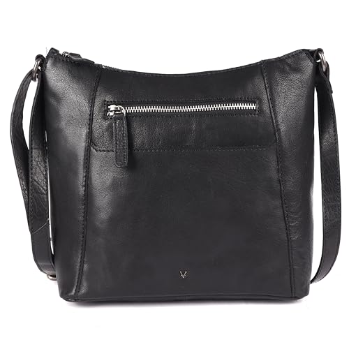 9.5 Inch Genuine Leather Crossbody Sling Bag for Women - Trendy Casual Office Bag with Adjustable Strap