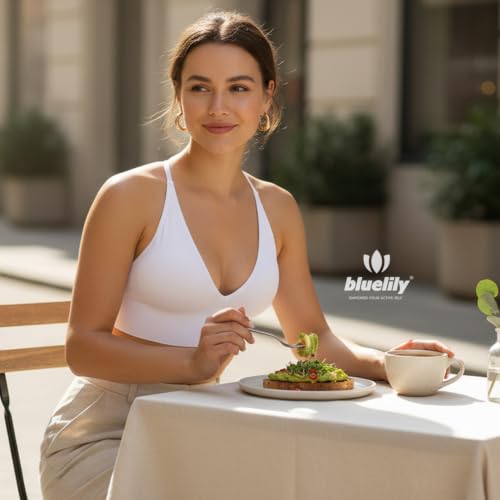 Image of Women's Deep V Neck Sports Bras, Adjustable Straps Criss Cross Strappy Back | Removable Pads, Convertible Straps, Padded, 3 /5Pack, Wireless, Seamless, Bralettes, Spaghetti Strap, for Daily Yoga Pilates