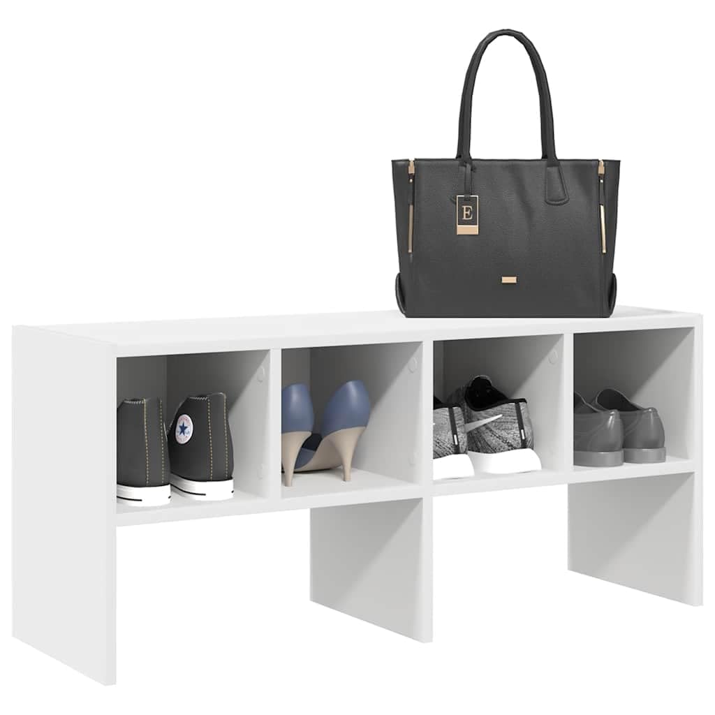 Regał na buty z możliwością układania w stos, biały, z materiału drewnopochodnego, 89,5 x 30 x 40 cm, z dużą ilością miejsca do przechowywania, zajmuje mało miejsca, do korytarza, korytarza