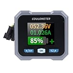 Smart Battery Monitor with Shunt, 1.8in LCD Display Bluetooth Voltmeter Ammeter, Voltage Current Meter for 10-100V 50A Acid, Lifepo4 & Lithium Battery, RV, Motorcycle, Cart