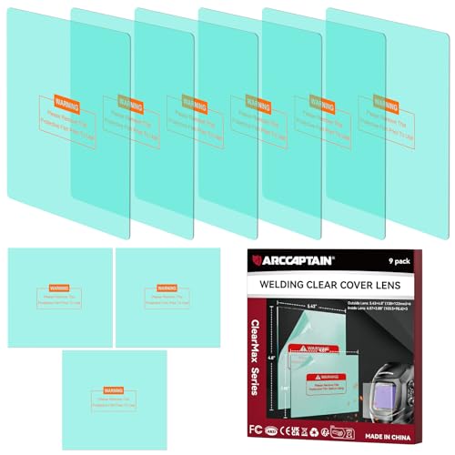 ARCCAPTAIN 6PCS große Sichtscheibe äußere Ersatzlinse und 3PCS innere Ersatzgläser für HSH-G999 Schweißhelm