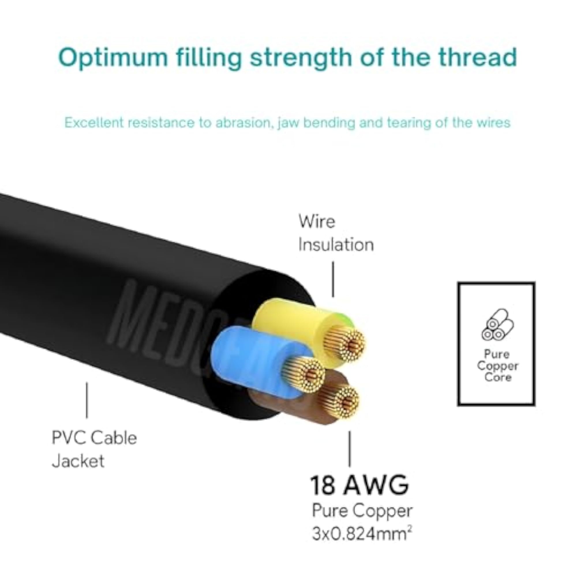 Power Cable Supply Cable for Physiotherapy Machine