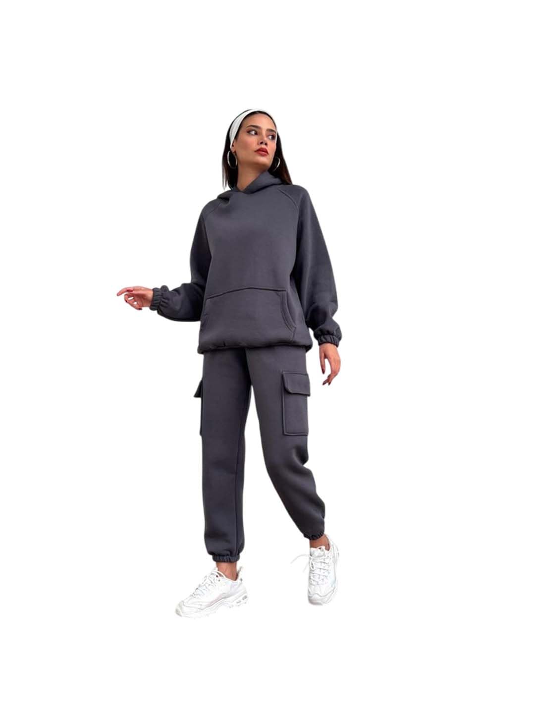 Women’s Fleece Tracksuit | Comfortable Winter Coordset with Joggers & Hoodie | Soft Workout Wear for Walking, Trekking & Gym