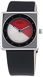 noon copenhagen kolor Edelstahl-Quarz-Uhr mit Leder-Armband und Dornschließe