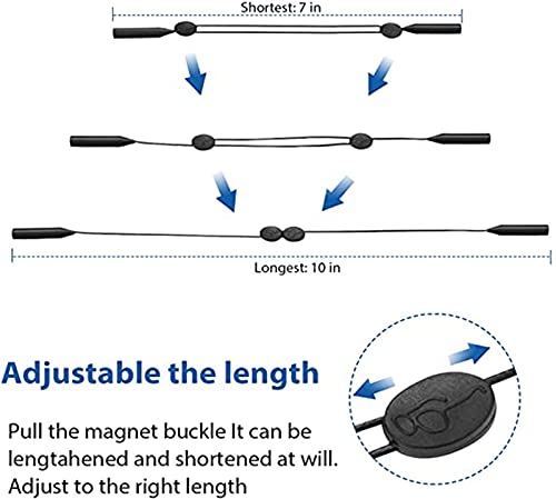 MTDBAOD Tiras para óculos, 3 unidades, ajustáveis, antiderrapantes, para adultos, óculos esportivos,