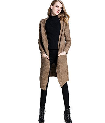Chaqueta de punto de cuadros caqui para abrazar el invierno con calidez y estilo