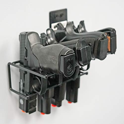 3 Gun Handgun Black Vinyl Coated Pistol Wall Mount Rack, Boom-10006 #TOP5