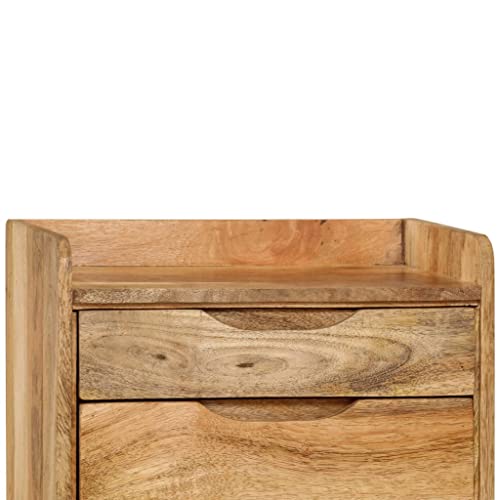 Table de chevet en bois de manguier avec rangement de style rustique - 8