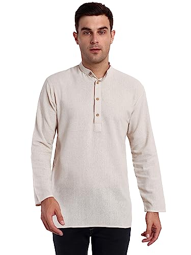 Image of Amazon Brand - Anarva Men's Cotton Short Kurta Regular Fit