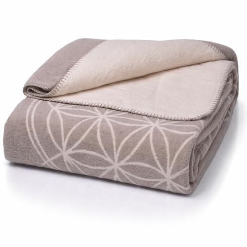 Glart (Exclusive) Decke Blume des Lebens grau-Ecru 150x200cm J2BG