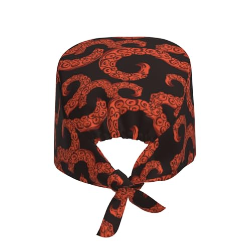 Image of Working Cap Scrub Cap with Sweatband Adjustable Unisex Women Tie Back Hat Nurse Surgical Caps