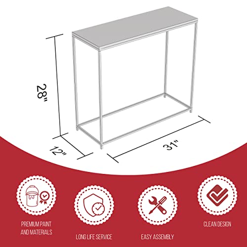Safdie & Co. - Marble White Console Tables For Entryway, Gold Metal Console Table, Use As Doorway Table, Narrow Bar Table, Or Accent Furniture For Decorating Foyer, 31 X 12 X 28 Inches #TOP3