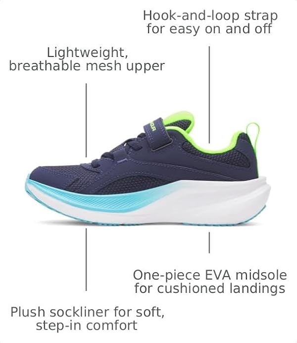 Under Armour Boys' Pre School Charged Assert 11 Alternate Closure, (410) Midnight Navy/Blue Blur/Hyper Green, 2, US by Under Armour - Used condition - Image 2