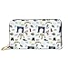 Produktbild JHGFG Running Doodles - Designed RFID-Blocking-Reißverschluss für Damen Brieftasche aus echtem Leder mit langem Kartenhalter Organizer Wallets Große Reisetasche
