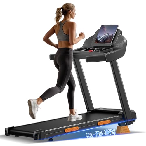 16% Treadmills for Home with Handle, 3 in 1 Portable Treadmill with Incline, Foldable Treadmill with