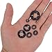NUOBESTY 340pcs Black Manganese Steel Internal Tooth Locking Washers Assortment Kit Quick Push-on Fastening Clips for Industrial Applications Random Color