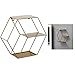 1 Pezzo Mensole Decorative da Appendere, Scaffale Sospeso in Metallo, Mensola a Sospensione Esagonale, Scaffali a Parete in Metallo, per Camera da Letto, Soggiorno, Ufficio, Cucina