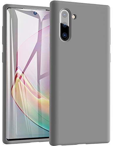 TOZO for Samsung Galaxy Note 10 Case(2019) Liquid Silicone Gel Rubber Shockproof Shell Soft 4 Side Full Protection Cover Gray