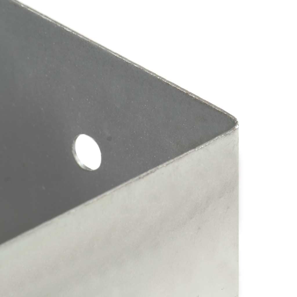 Mangloder - Anclaje de poste de metal galvanizado de 141 mm para tubos cuadrados, 4 unidades, para fijación de postes de vallas, soporte para jardín, terraza, exterior, madera y metal