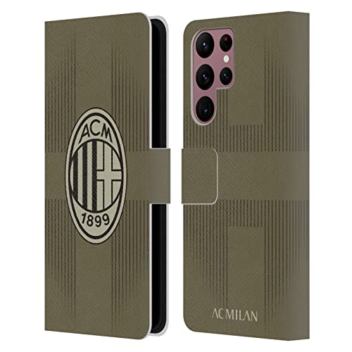 Étui AC Milan Samsung S22 Ultra Portefeuille en cuir avec fentes pour cartes et support vidéo