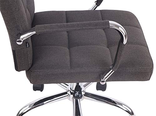 Sedia Ufficio Deli Pro In Tessuto I Sedia Girevole Imbottita E Trapunta I Sedia Scrivania Con Braccioli, Colore:grigio scuro - Sedia gaming - Immagine 9