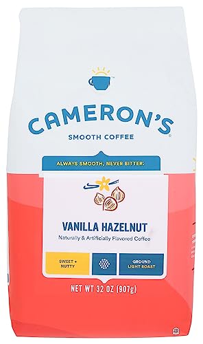 Cameron's Smooth Coffee Vanilla Hazelnut Ground Coffee, Light Roa...