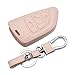 Produktbild HEZHOUJI, Autoschlüssel Hülle, Leder Auto Schlüsseletui, für BMW 1 2 5 Serie 218I X1 F48 X5 X6 F15, 3 Tasten Smart Remote Fob Cover Schlüsselbund Schutz Tasche, Pink