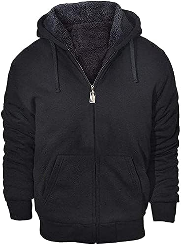 GEEK LIGHTING Hoodies for Men Heavyweight Fleece Sweatshirt - Full Zip Up Thick Sherpa Lined
