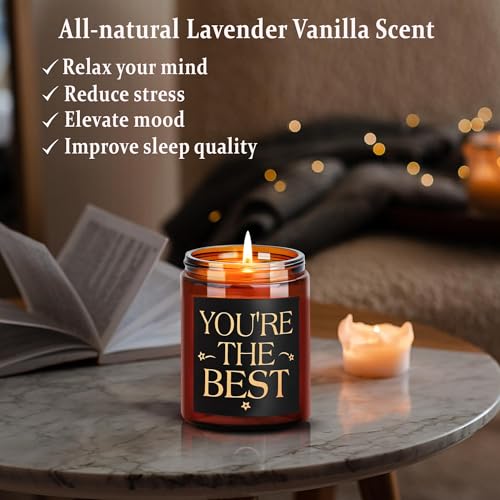 You're The Best Candles - Awesome Birthday Gifts for Women Mom Wife Sister Girlfriend Best Friend - Gift for Men Husband Son Dad Coworker Nurse Boss - Relaxing Gift, Stress Relief Soy Candle - Image 5