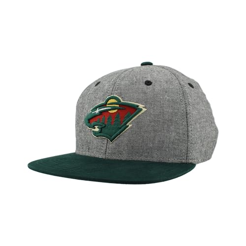 Minnesota Wild NHL Officially Licensed Adjustable Snapback Hat Chambray Heather Black