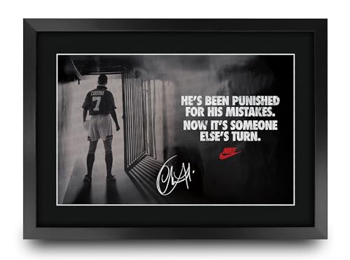 HWC Trading Eric Cantona Signed Autograph Photo 16x12 Framed