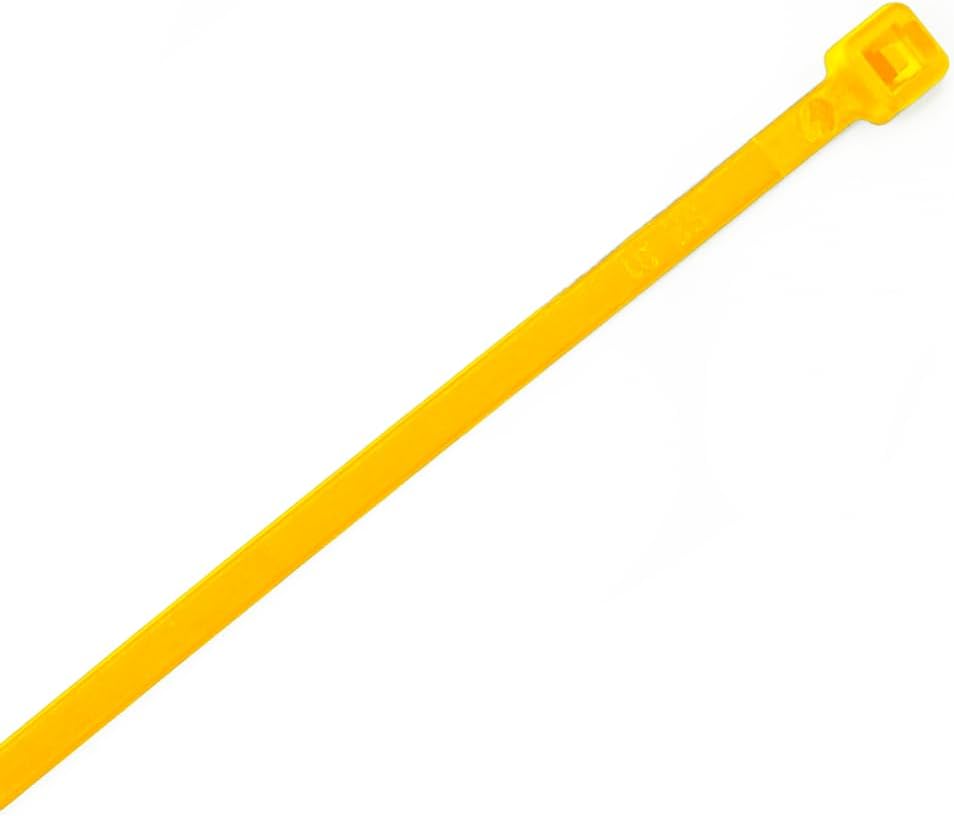 ERKO Cable Ties Plastic Yellow 200 x 3.6 mm Pack of 100 for Securing, Storage, Organization, Construction Sites and Cable Management, for Indoor and Outdoor Use