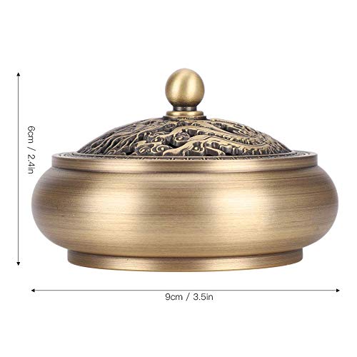 Incense Burner Holder, Antique Brass Dragon Incense Cone Burner With Incense Stick Holder For Cone Incense, Charcoal Disc, Coil Incense, 3.5 X 2.4In #TOP4
