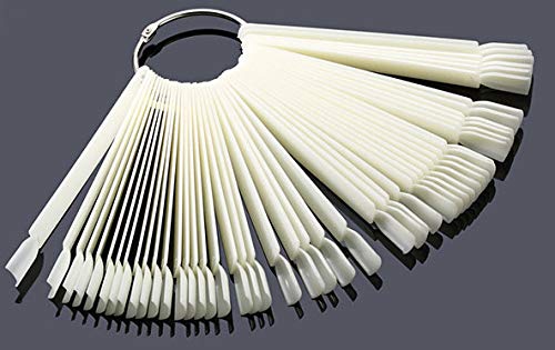 WOIWO Anel de ferro de cabeça redonda cartão colorido 50 placas de unhas postiças placa oval para pr