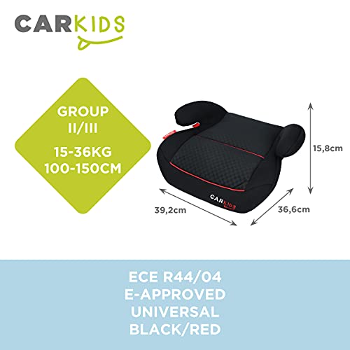 Carkids Auto-Kindersitzerhöhung Schwarz und Rot, Autokindersitz Gruppe 2-3, Kinder von 3,5-12 Jahre|15-36 kg - Image 7