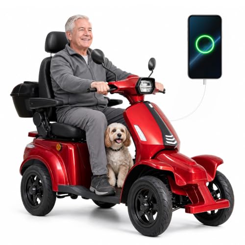 4-Wheel 1000W All-Terrain Heavy Duty Mobility Scooter for Seniors/Adults