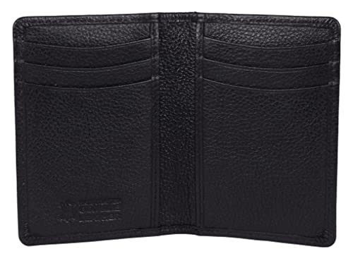 Image of SHDESIGN Chris Black Bi fold Credit Debit /Card Holder Small Slim Minimalist Genuine Leather Wallet for Men /Women
