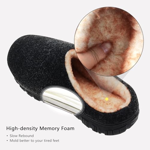 Lulex Mens Bedroom Memory Foam Slippers Slip On Indoor Outdoor Warm House Shoes3