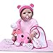 23Inches Reborn Baby Dolls Silicone Full Body That Look Real Lifelike Silicone Baby Doll Handmade Anatomically Correct Soft Baby Girl Dolls for Age3+