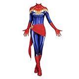 Lahnimm Womens Girls Superhero Cosplay Costume Halloween Spandex Jumpsuit Costume 3D Style Cosplay Suit(Red,Adult-L)