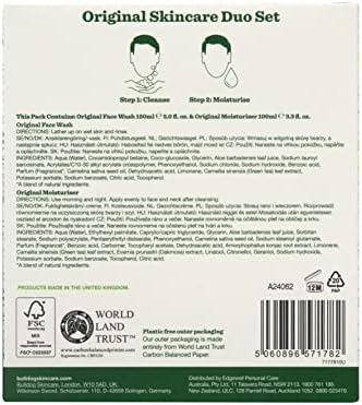 Bulldog Skincare - Original Skincare Duo, Gift Set for Men (x1 Original Moisturiser 100ml, x1 Original Face Wash 150ml)