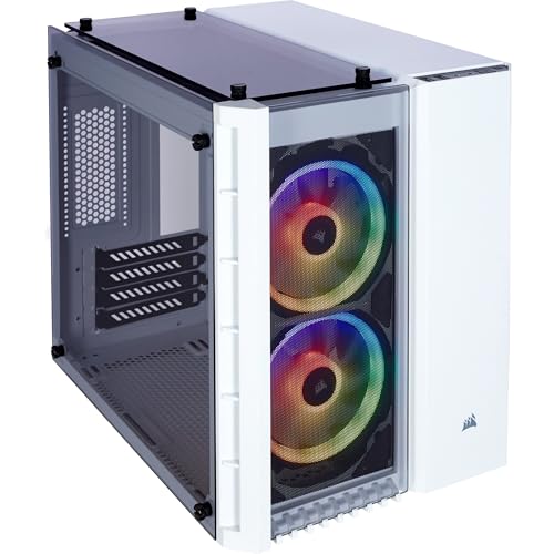 Corsair Crystal 280X RGB Case da Gaming, Micro ATX Vetro Temperato, Bianco