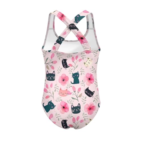 Image of Girls One Piece Swimsuits Quick Dry Beach Bathing Suit Crossback Swimwear 5-14 Years