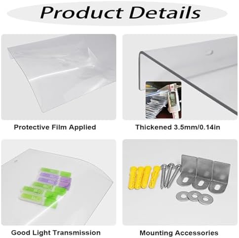 20" x 51" Window Awning - UV Protection Canopy, Rain Shelter for Doors & Porches, Outdoor Sun Shade Cover, Durable Exterior Awning for Home & Patio